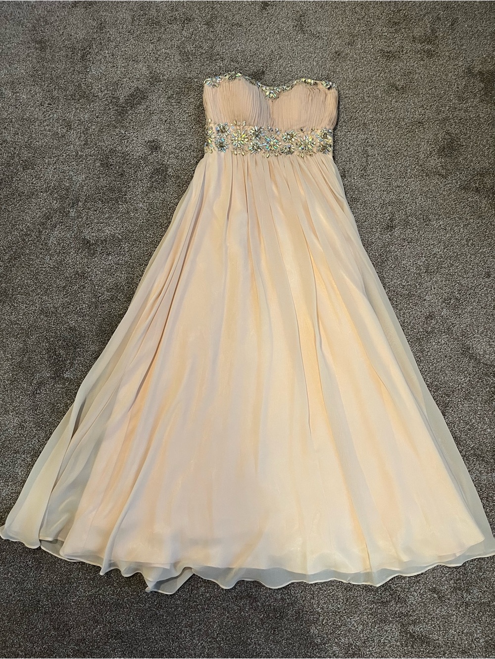 Strapless Evening Dress in beige